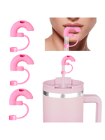 1/2pcs Anti-Wrinkle Straw Topper 10mm Compatible with Stanley Tumbler,Reusable Silicone Straw Stopper,Sideways Suck Design