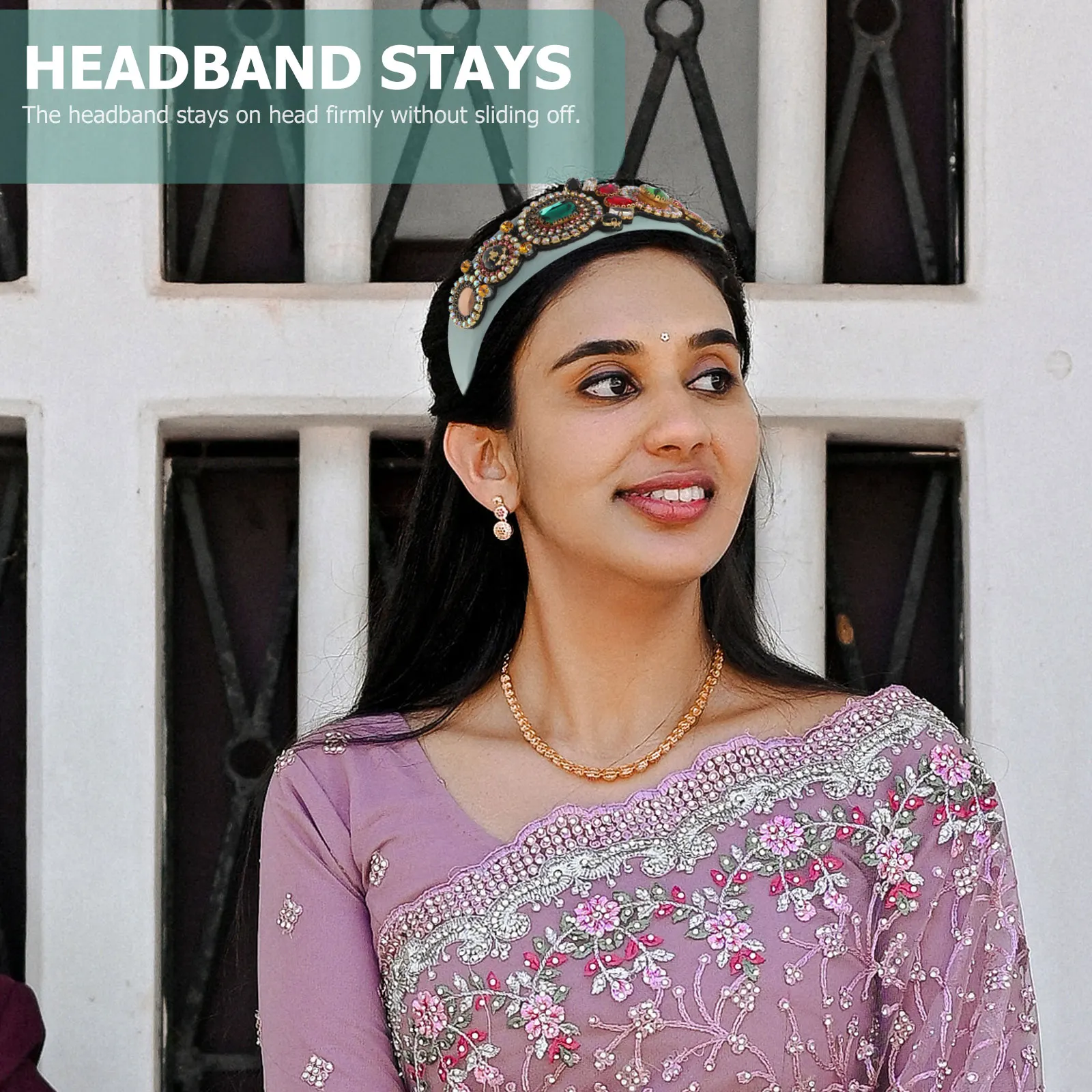 

1pc Vintage Glass Rhinestone Hair Hoop Wide Fashion Headband Elegant Court Style Headdress For Party Engagement Women Daily Wear