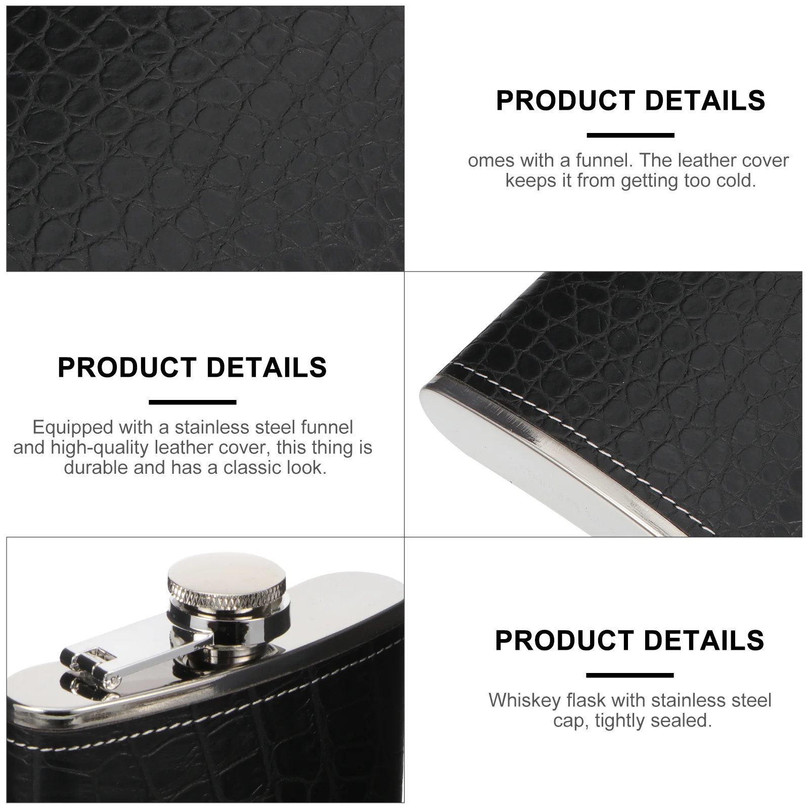 

Vintage Style Portable Alcohol Flask Gift Cover Stainless Steel Funnel Outdoor Activities Liquor Flask