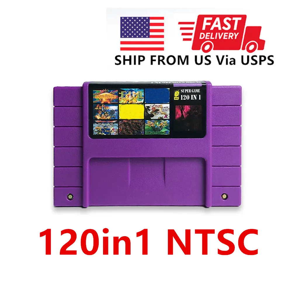 Super Multi 120 in1 110 in1 49 in 1 Game Cartridge Card For SNES 16 bit USA NTSC Game console with Earthbound F -ZERO Goof Troop