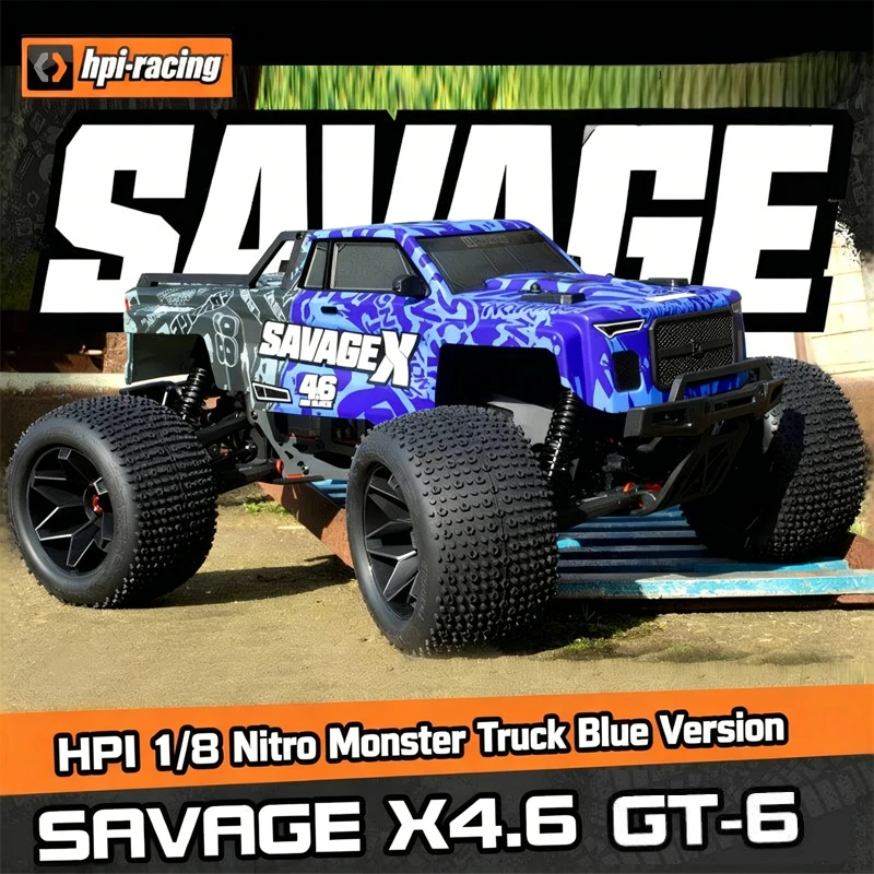 

HPI 1/8 Scale Savage X4.6 GT-6 Blue Remote Control 4WD Off-Road Vehicle RC Methanol Oil Powered Monster Truck 160585