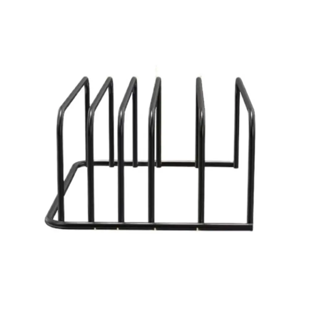 Cutting Board Storage Shelf Iron Art Chopping Board Organizer Five-Layer Bolded Pot Lid Rack Stable Black Dish Holder Tray