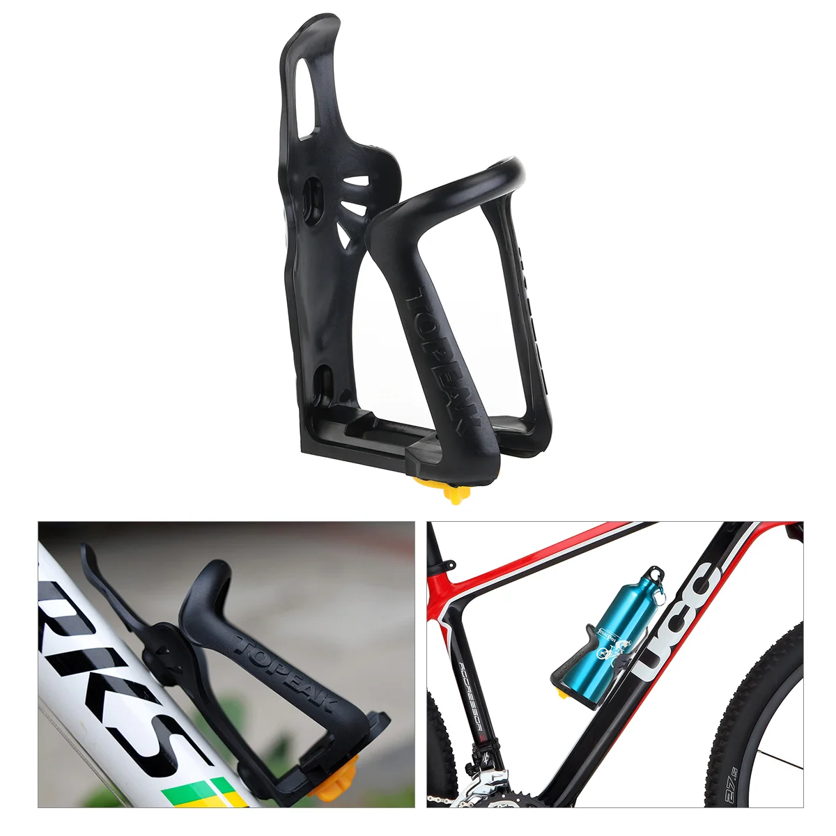 

Universal Adjustable Plastic Bike Water Bottle Cage Holder (Black)