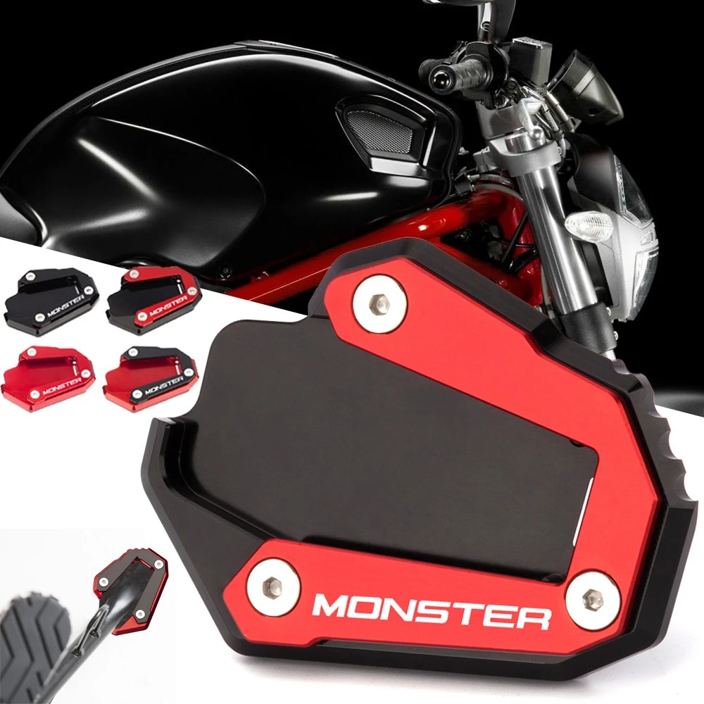 

For Ducati Monster 937 2021-2023 CNC Kickstand Side Stand Vergroter Plaat Extension Pad MONSTER 1200 1200S 821 2014-2018 2019