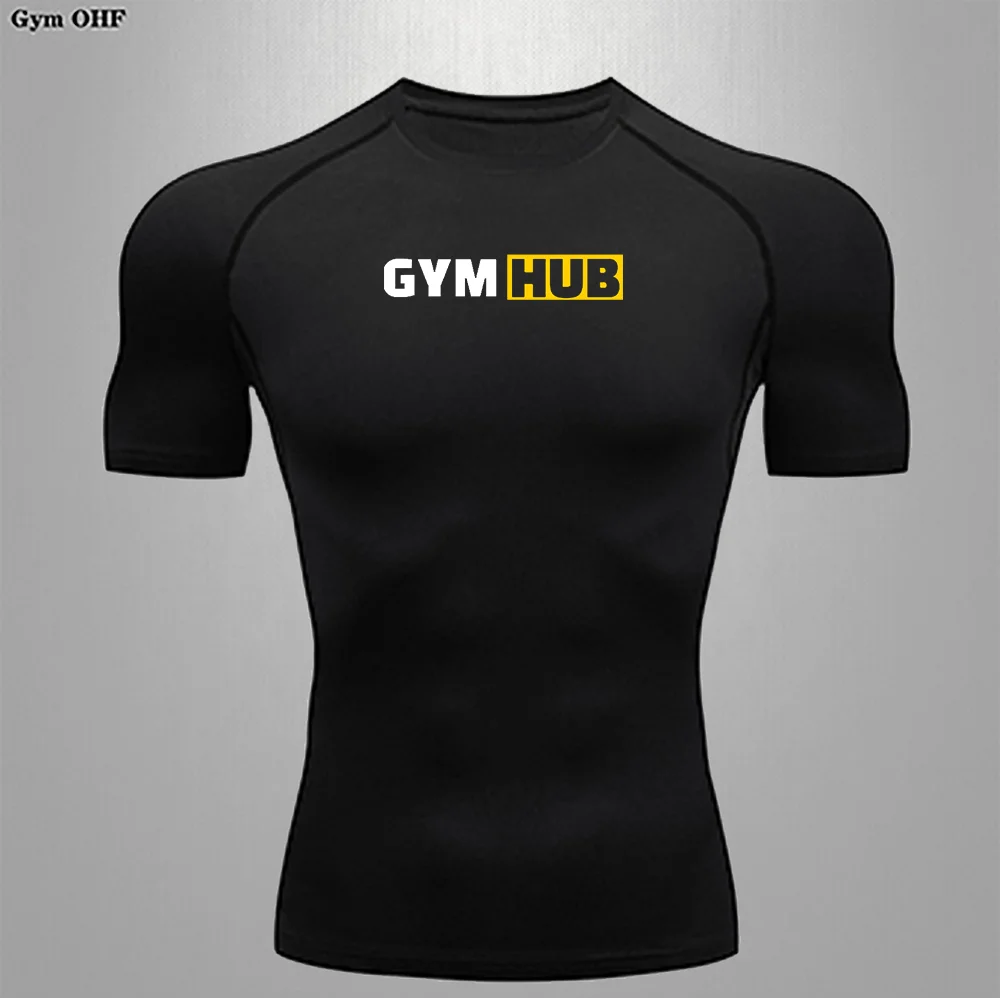 Compression Shirt Men's Fitness Gym Sports T-Shirt Running Sweatshirt Outdoor Mountaineering Training Jogging Undershirt Top Tee
