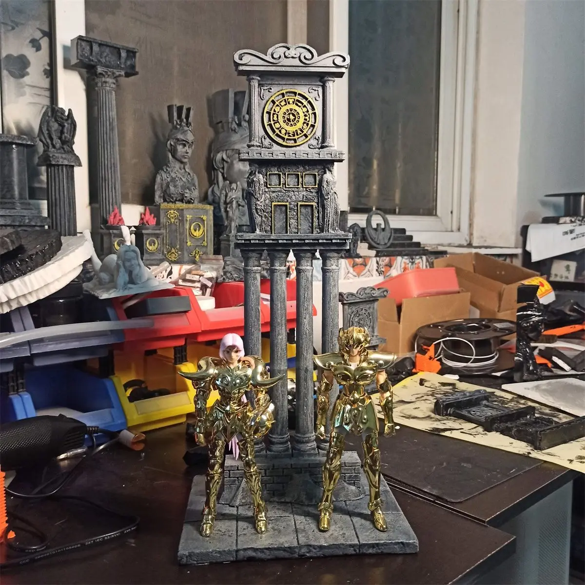 

3D Printed Saint Cloth Myth Bell Tower Scenery Accessories - Fire Bell Scene for The Twelve Palaces of Gold Saints Model Toy