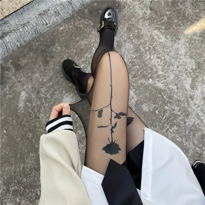 جديد زهرة الورد جوارب طويلة النساء يشعر رقيقة جدا المخملية التعسفي قطع جوارب طويلة مكافحة هوك جوارب طويلة من الحرير النساء