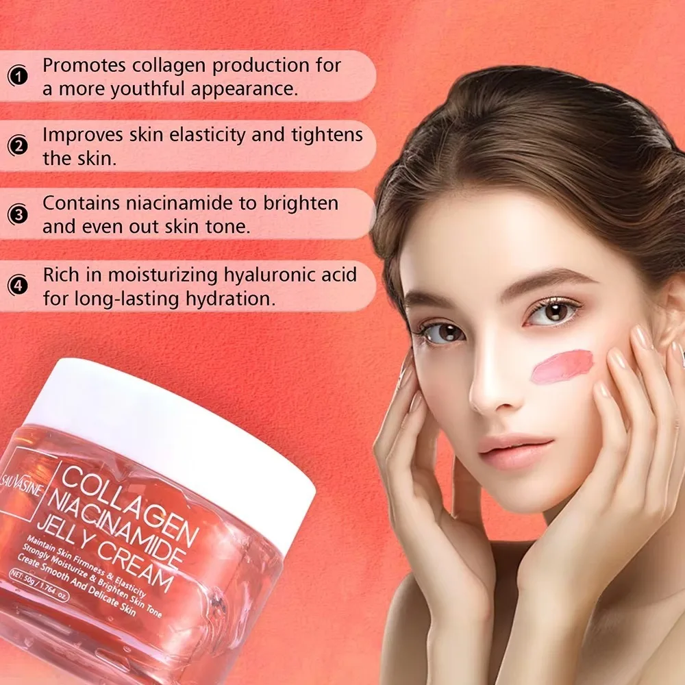 24h Glow & Lifted Collagen Jelly Cream Strengthen The Skin Barrier Niacinamide And Hydrolyzed Collagen Face Cream Moisturize
