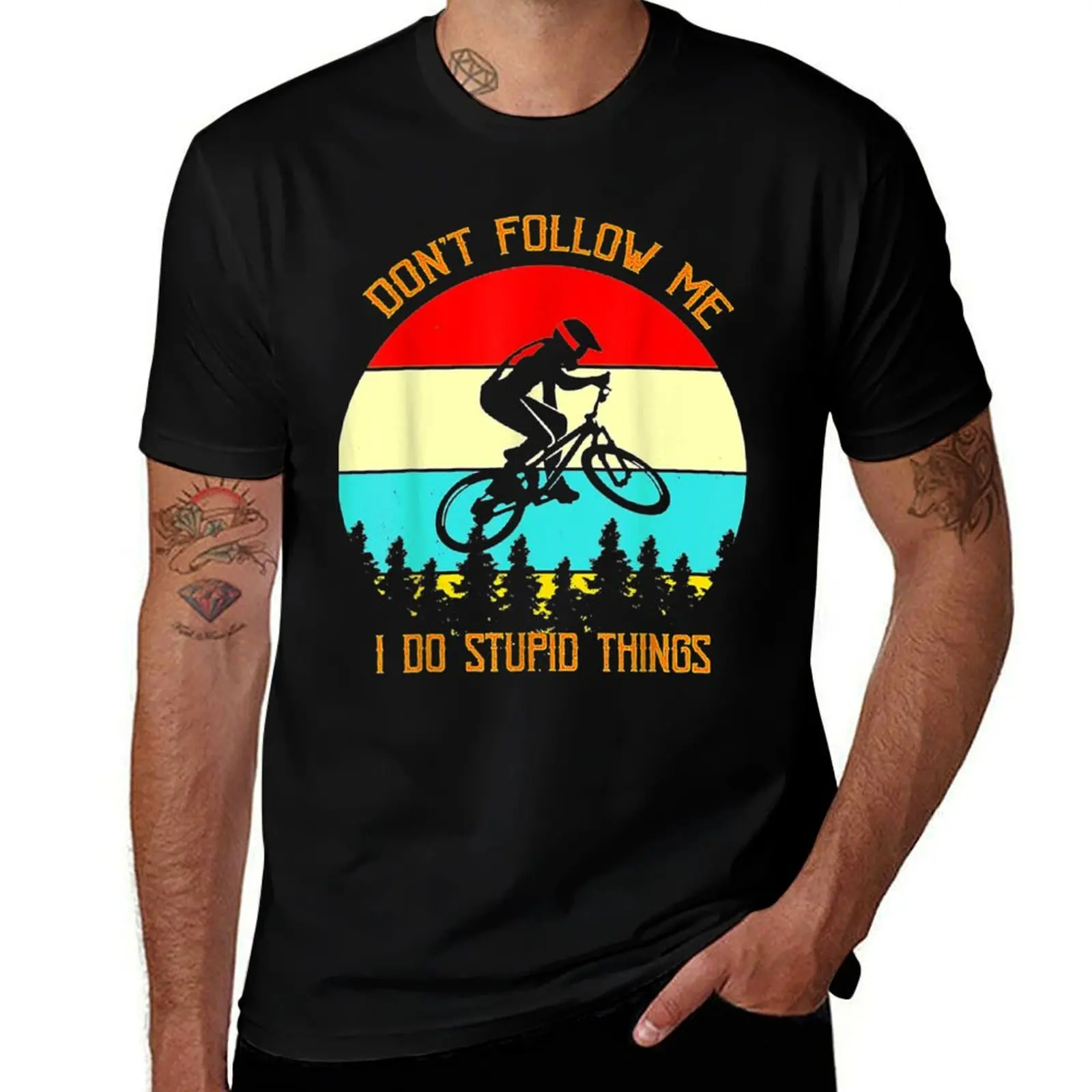 Dont Follow Me I Do Stupid Things T-Shirt Simple Casual Short Sleeve Tee T-Shirt