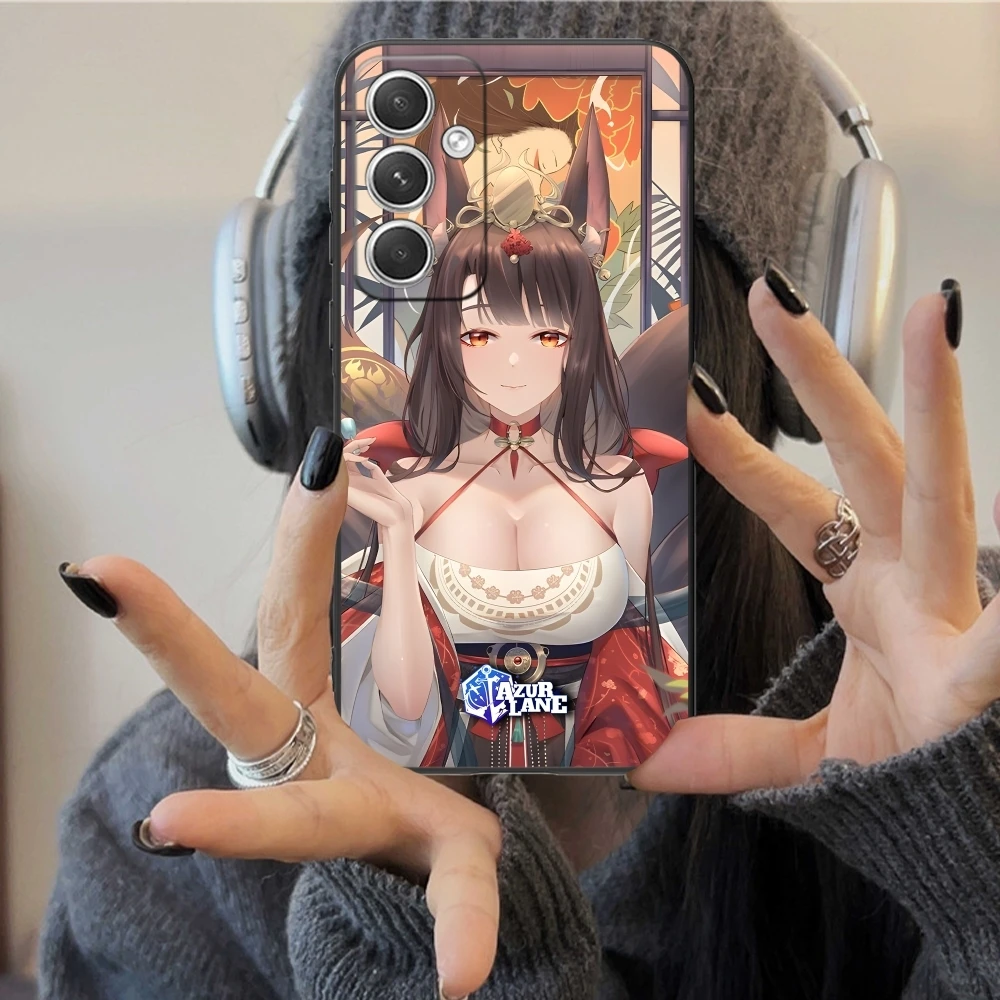 Capa de celular móvel Azur Lane Akagi, Capa preta, Samsung Galaxy S24 S23 S22 S21 S20 S10 S9 Plus FE Ultra Lite, Bonito