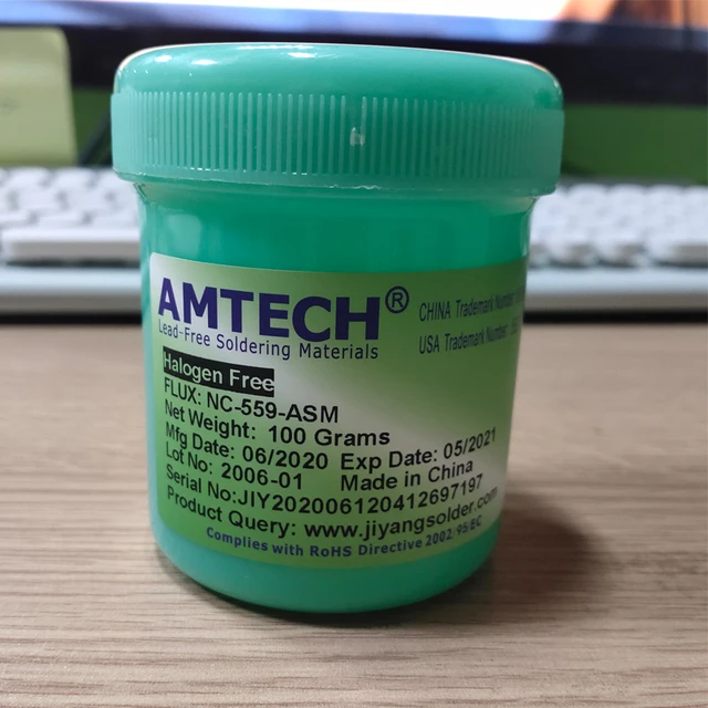 Pasta lutownicza AMTECH Nc-559-asm 100g Bezołowiowy topnik lutowniczy Pasta spawalnicza Topnik 559 Nc-559 Lutownica Pasta lutownicza Topnik