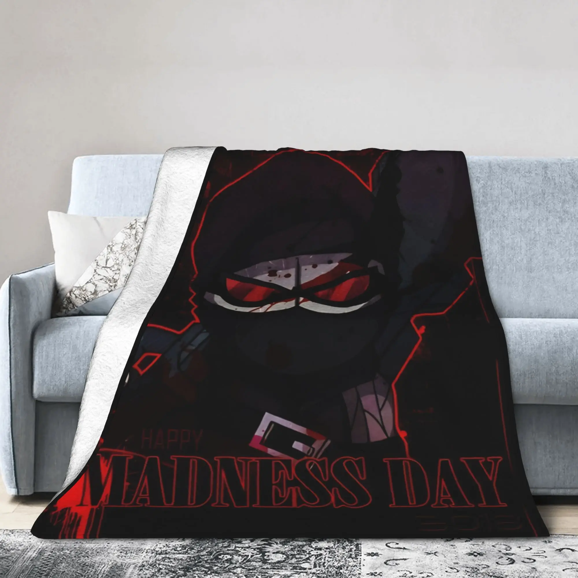 New Arrival Madness Combat Sketch Action Blankets Ultra-Soft Coral Fleece Plush  Relax Throw Blankets Machine Washable