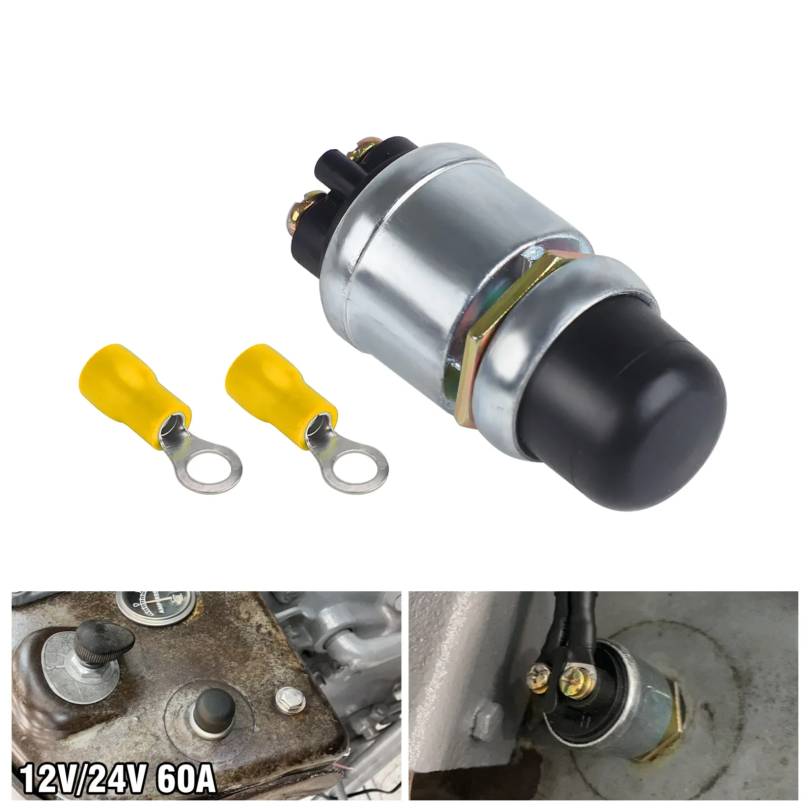 

New Push Button Starter Switch 12V-24V Waterproof Push Button Ignition Start Switch 60A Heavy Duty For Car Truck Marine Boat RV