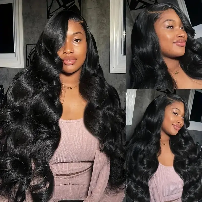 Rosabeauty Nature Color HD Body Wave 13X6 Transparent Lace Frontal Wig 13X4 Front Human Hair Glueless Wig 250 Density