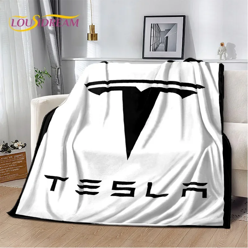 29 Style T-Tesla Car Logo 3D Blanket,Soft Throw Blanket for Home Bedroom Bed Sofa Picnic Travel Office Cover Child Gift