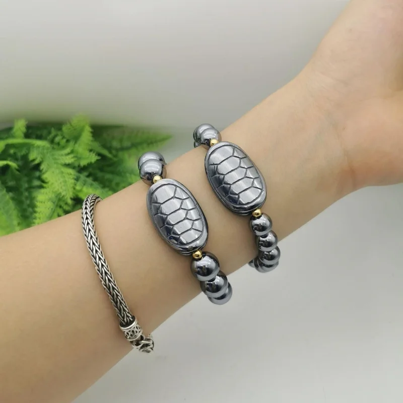 

Natural Terahertz Bracelet, Tortoise Shell Bracelet, Stylish and Simple