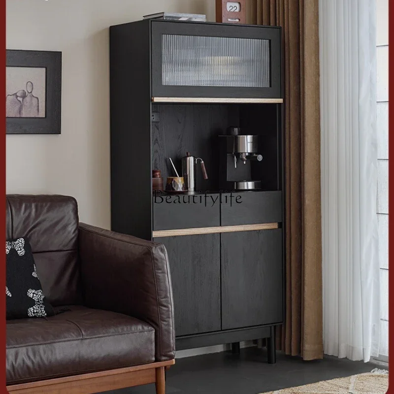 

ls 42 Solid wood home living room multi-functional wall sofa side cabinet tea cabinet