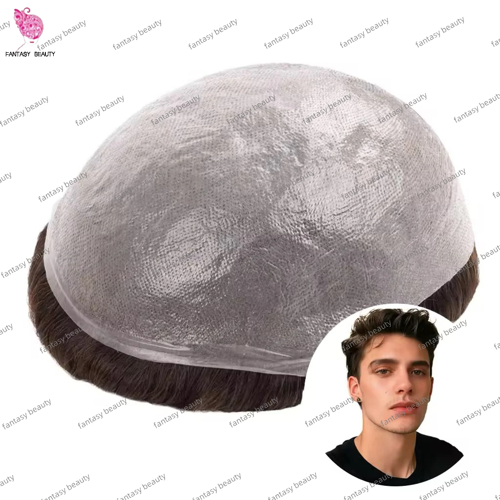 

Натуральный шиньон 0,02-0,03 мм, супертонкая кожа, мужской парик # 1 # 1B # 1B10 натуральные черные 100% человеческие волосы 100% плотность капиллярная простань