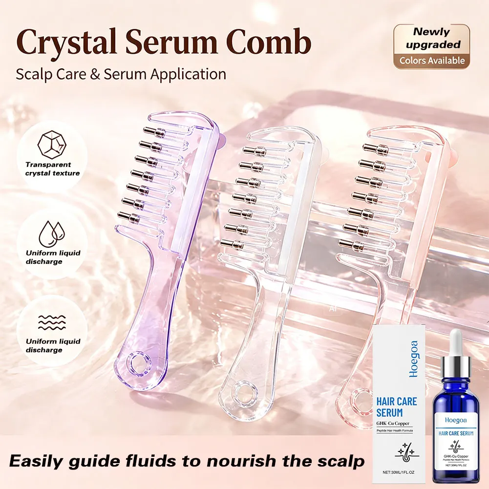 Scalp Liquid Applicator Comb Refillable Hair Oil Serum Dispenser Roller Ball Massage Comb Hair Root Scalp Care Treatment Tool