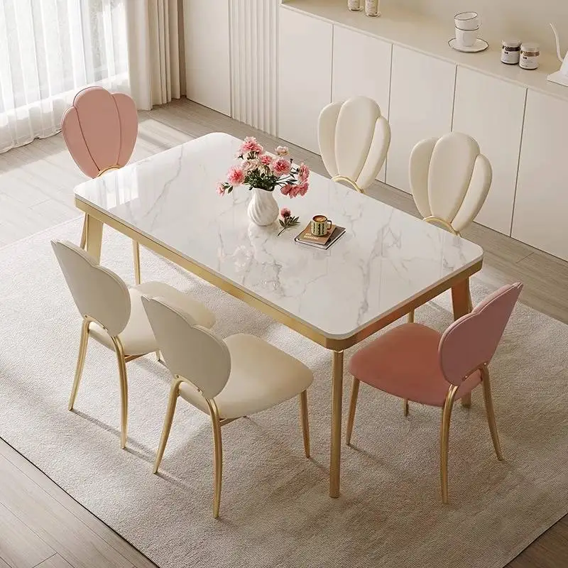 

Small Space Dining Tables Square Design Gold White Luxury Kitchen Dining Tables Modern Nordic Mesas De Comedor Furniture Home