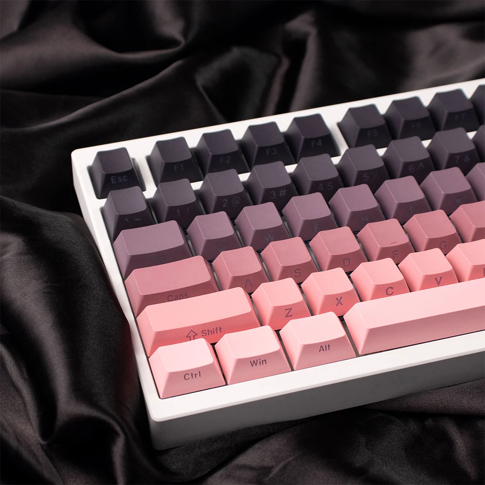 Gradient Keycaps Cherry Profile PBT Keycaps Side Print Backlit Through Letter keycap ﻿Double-Shot keycap For Mechanical Keyboard