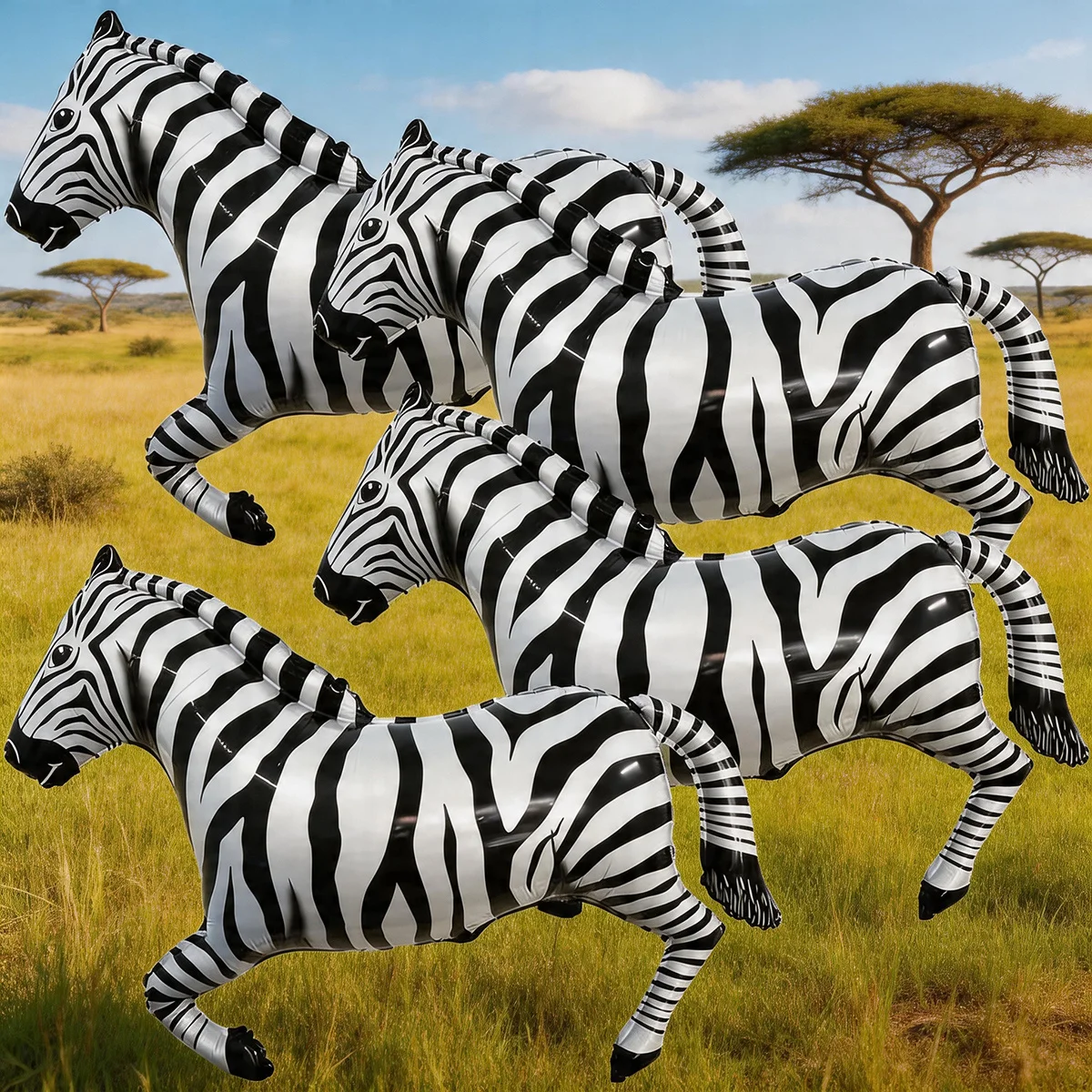 Wedding Zoo - 4 zebras listradas em preto e