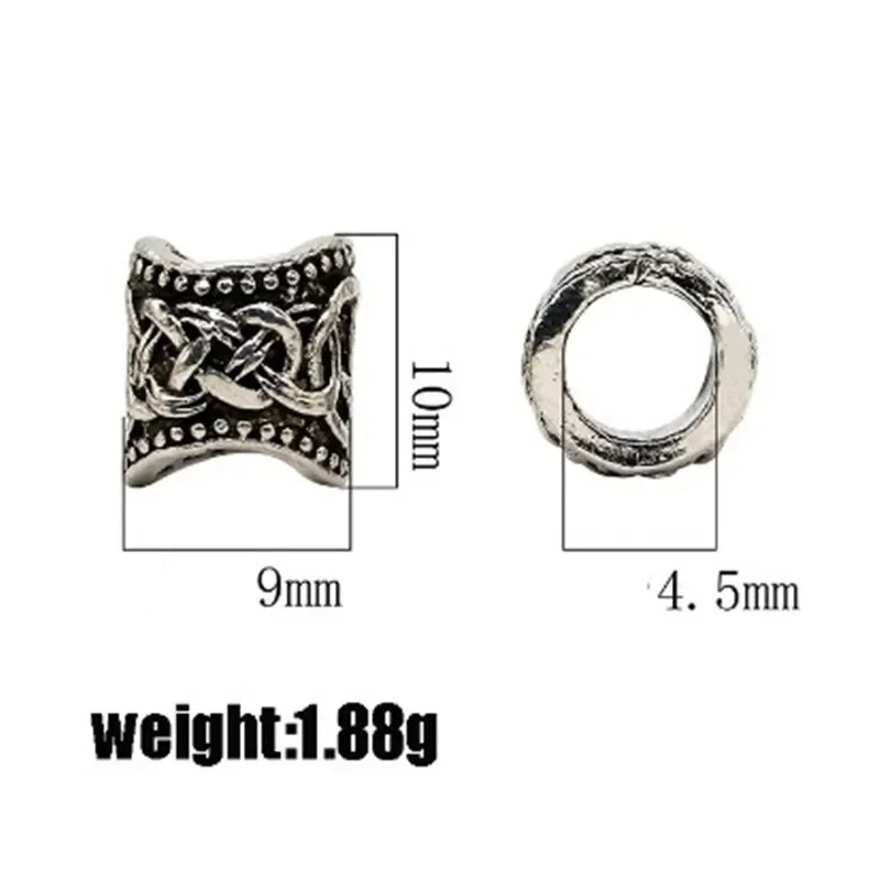 

Rune Spacer Beads Kit 24pcs Viking Age Hair Beads for Dreads Braids Universal Beard Rings Metal Carved Design