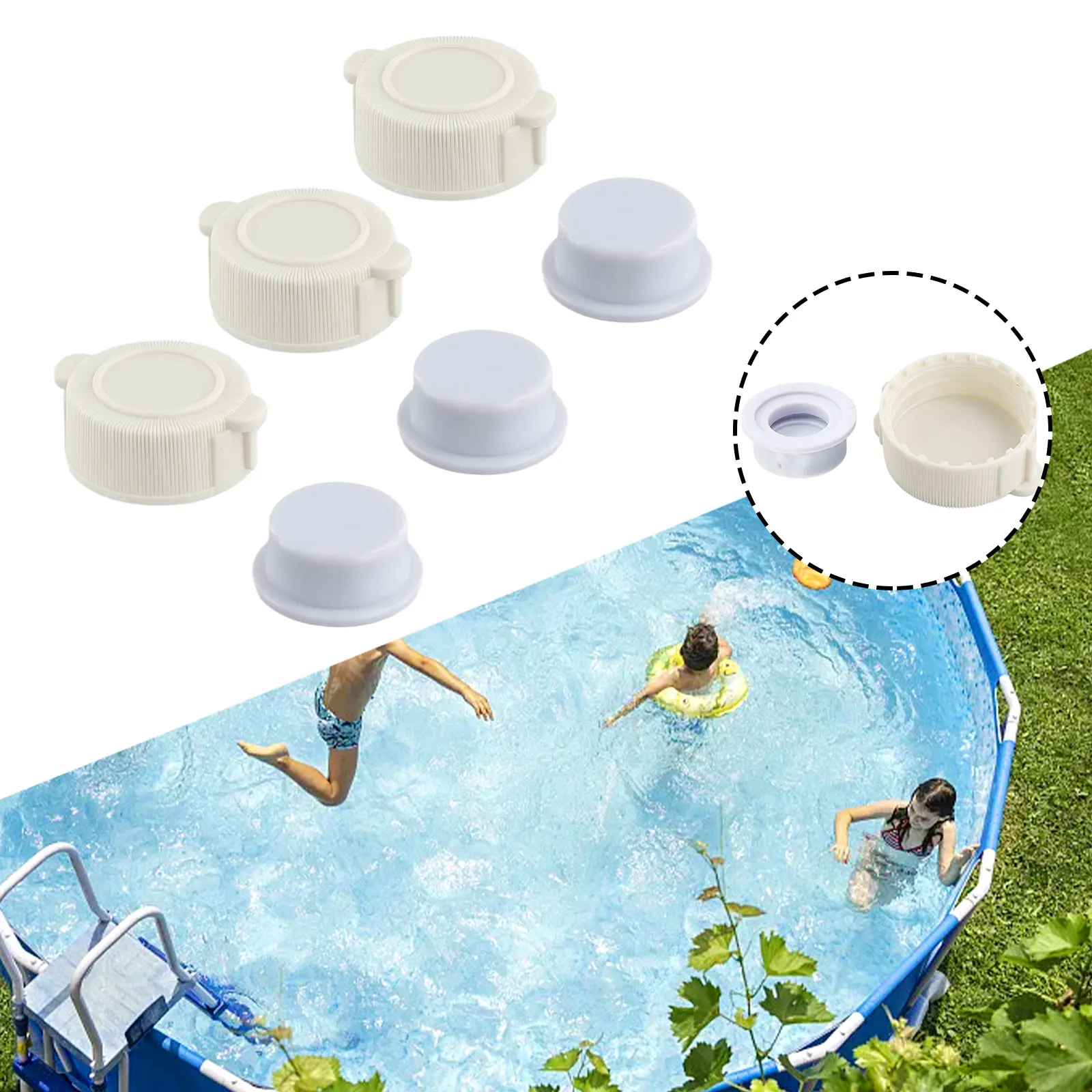 Cap & Exhaust Valve Cap for Above Ground Pools Replacement Part for Pool Drain Compatible with Models 10043 & 10044