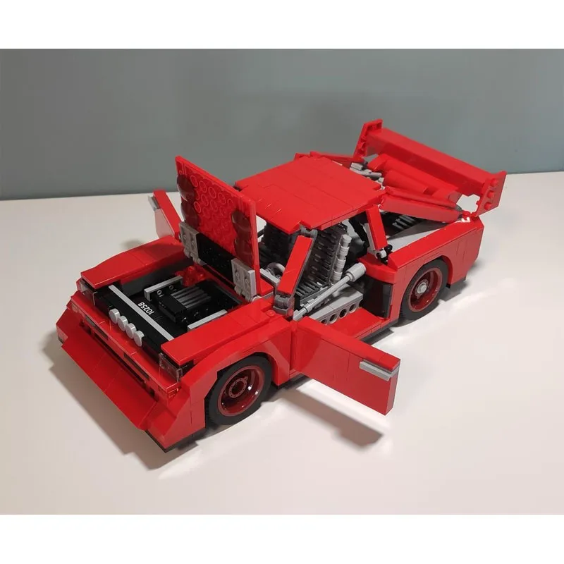 MOC-83735 Nieuw klassiek iconisch rood racewagen bouwstenenmodel, 650 onderdelen, creatief verjaardagsspeelgoedcadeau voor jongens en kinderen