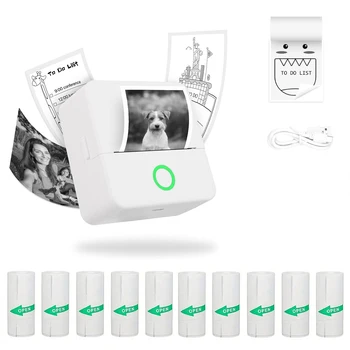 휴대용 열전사 미니 프린터, 잉크젯 스티커 컷, 작은 포켓 프린터, DIY 사진 인쇄, 크리스마스 할로윈 선물 노트, 57mm