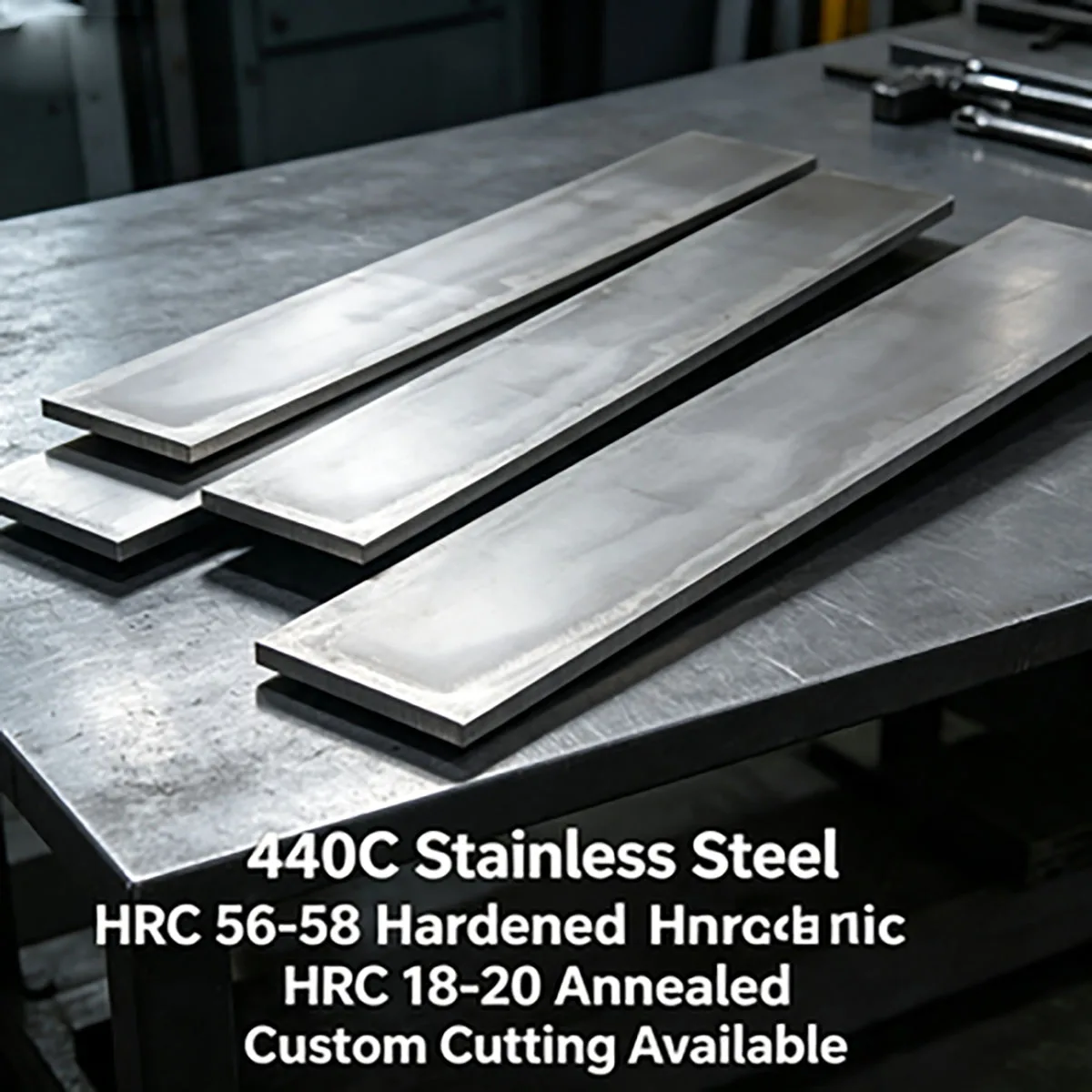Vacuum Quenched 440C & 9Cr18Mo Stainless Steel Strip, High Hardness Unsharpened Knife Blank, DIY Handmade Knife Making Raw Mater