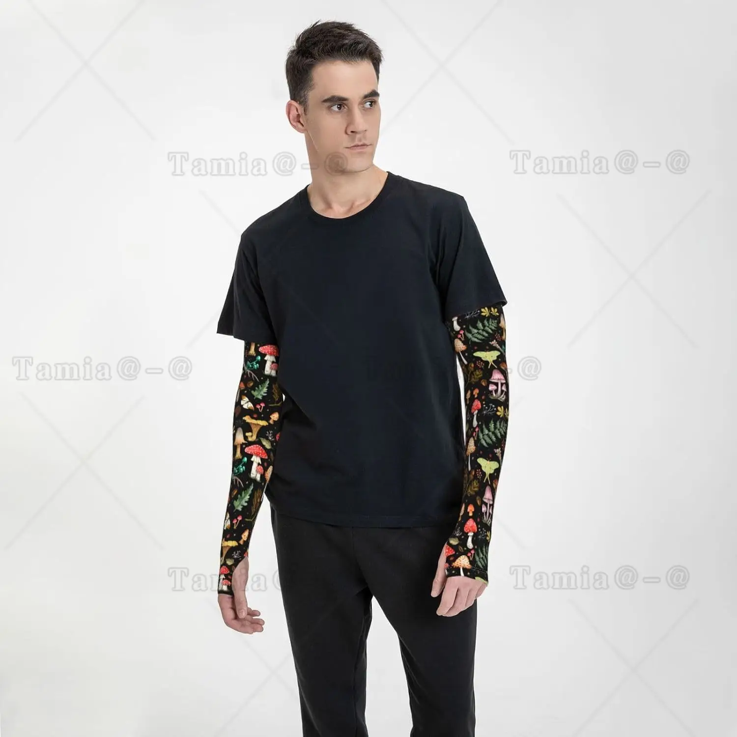 Magic Butterflies  Arm Sleeves for Men Women Sunscreen Arm Cover with Thumb Holes for Gardening Outdoors