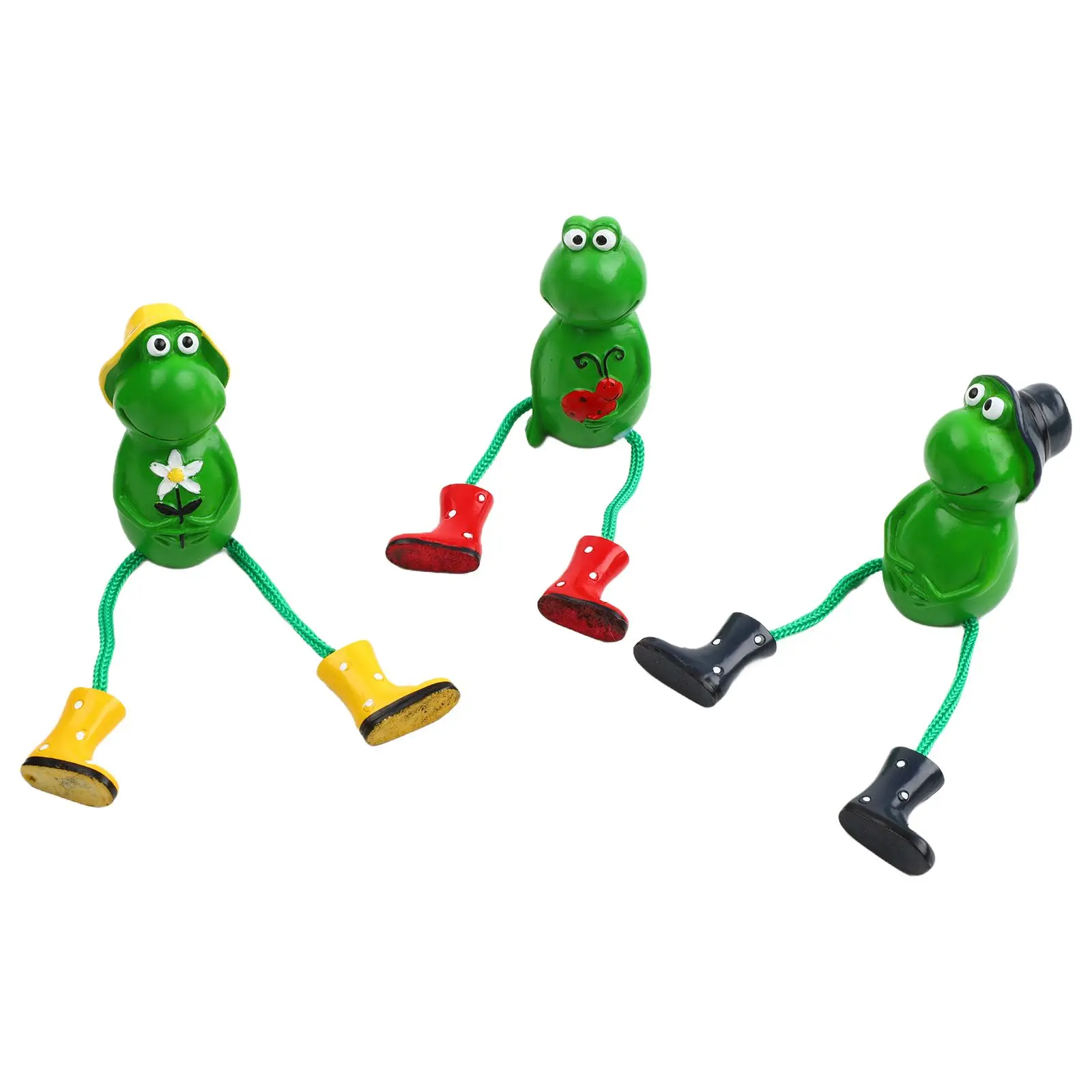 For Garden Lovers Hanging Frog Decor Outdoor Decoration Charming Garden Enhancer Colorful Resin Craft Frog Figurine Set