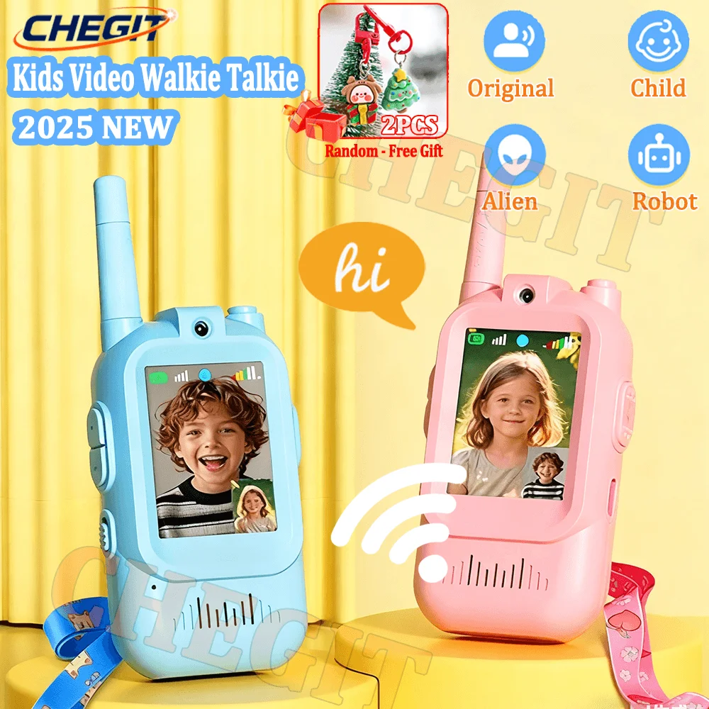 أطفال فيديو لاسلكي تخاطب عيد الميلاد هدية عيد ميلاد 2 "HD شاشة USB-C قابلة للشحن بنقرة واحدة HD دعوة الاتصال الداخلي لأدوات الأطفال