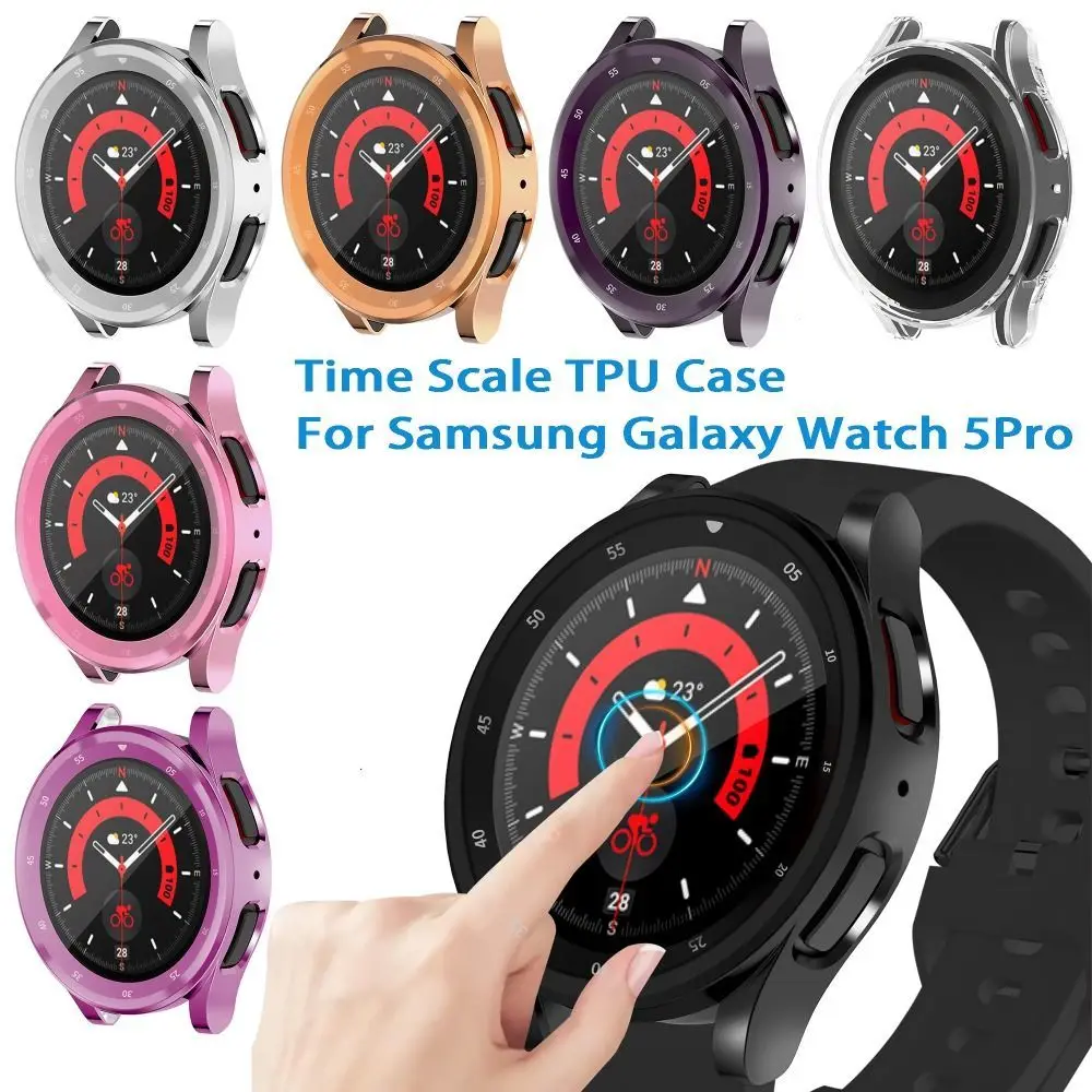 Accessories Smart Watch Bumper Screen Protector Time Scale TPU Cover Case For Samsung Galaxy Watch 5 Pro 45mm