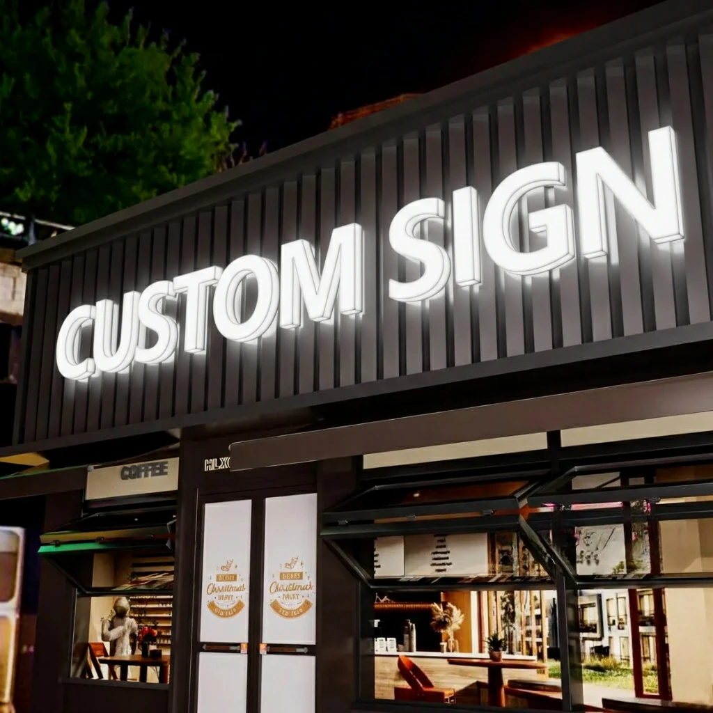 Custom 3D Metal Letters Illuminated LED Business Sign - Backlit Front Lit Halo Lit Outdoor Wall Logo Commercial Decor Signboard