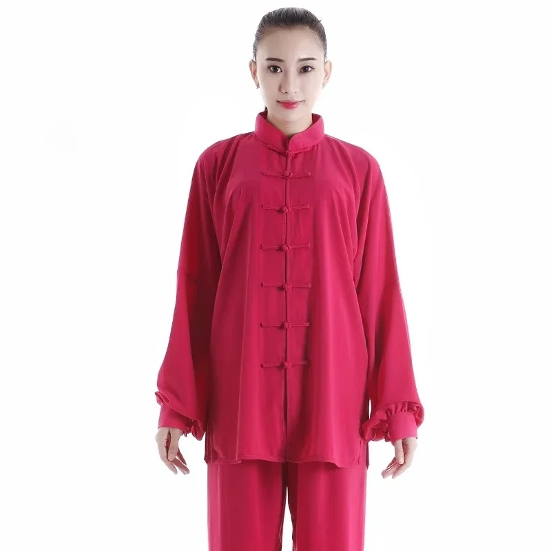 Neue Herren-Kung-Fu-Uniform im traditionellen chinesischen Stil, langärmelig, Wushu-Tai-Chi-Anzug, weiche, atmungsaktive Kampfsportbekleidung für das Training. – Detail 6