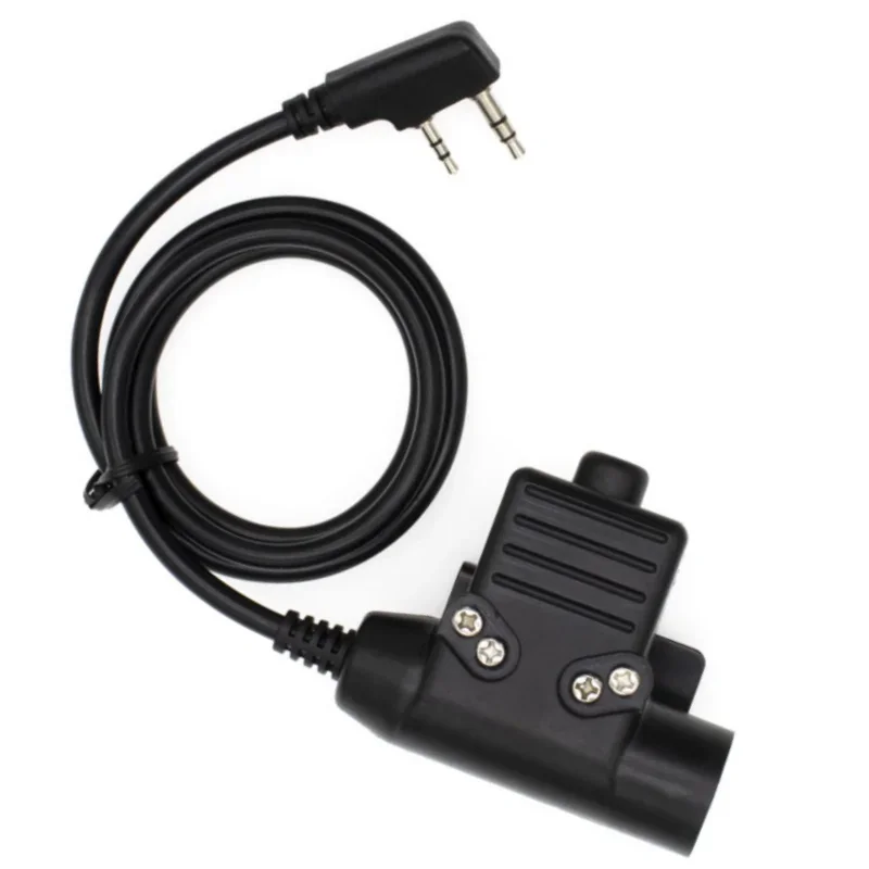 2 Pin K Plug Tactical PTT Adapter Cable for Baofeng UV-5R Kenwood Walkie Talkie Tactical Earpiece Ham Radio Accessories