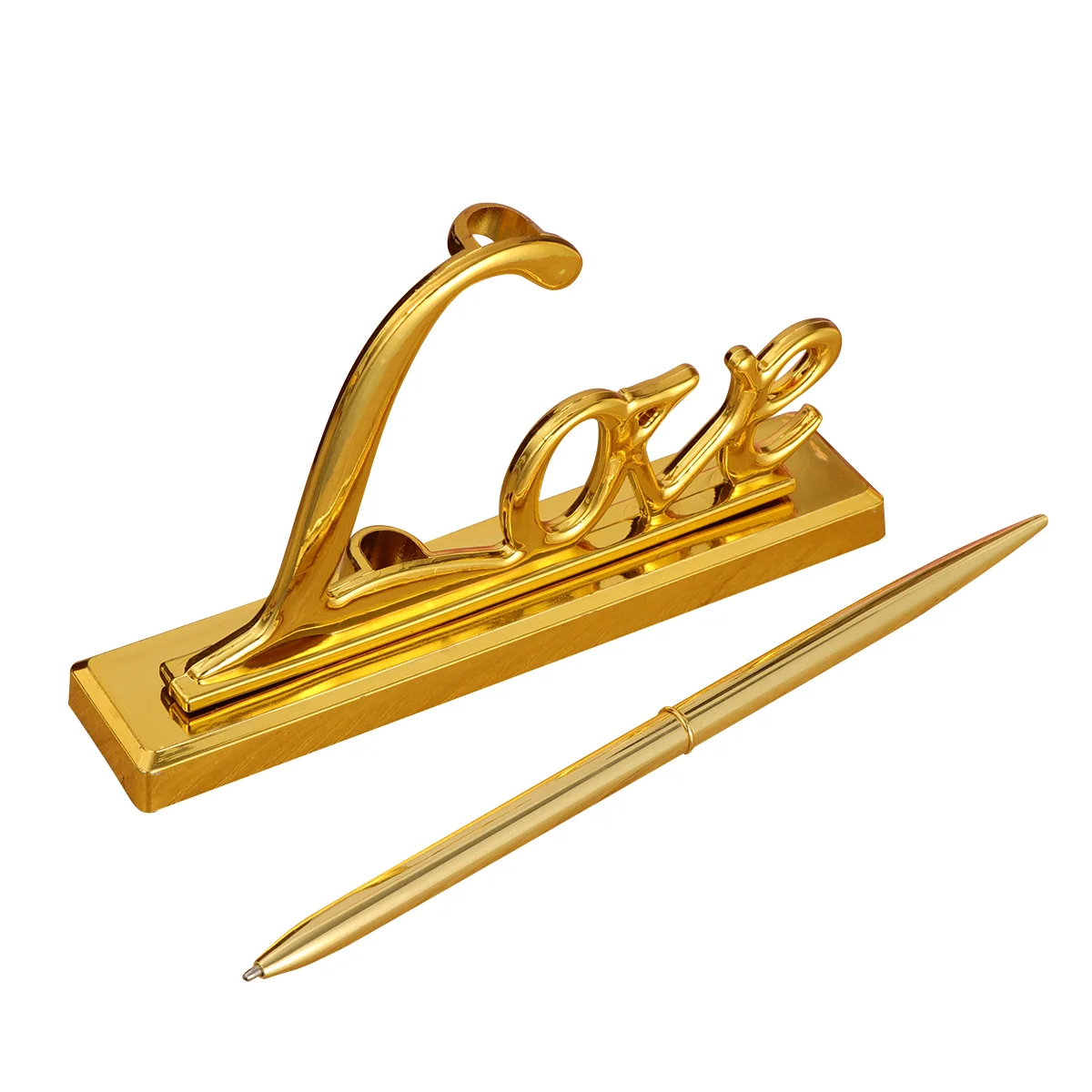 

Wedding Signing Pen with Plated Metal Love Holder Party Pen Set (Golden) Pen Holder Signing Pen Set Signing Pen Set for Wedding