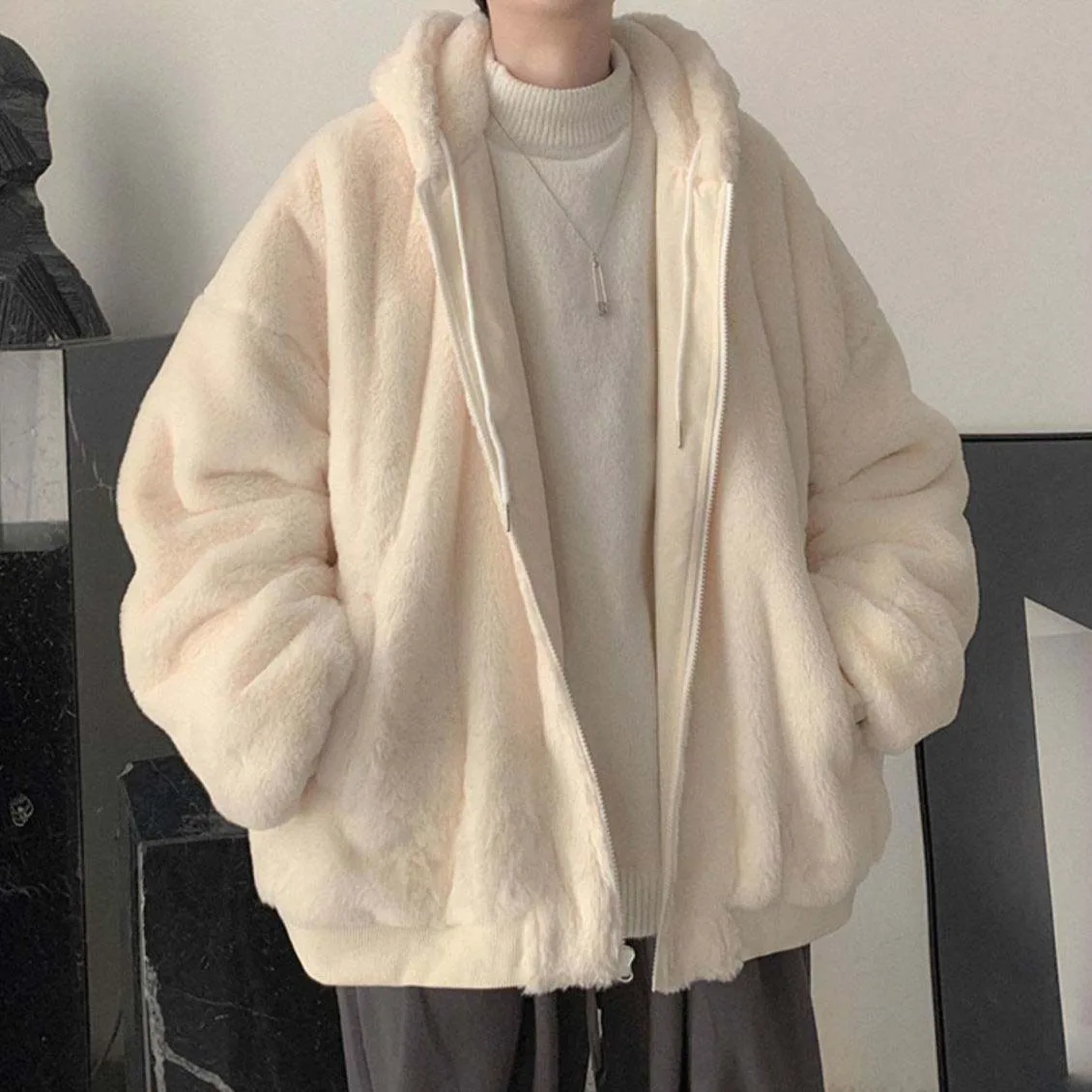 

Короткие стильные женские парки с капюшоном, двухсторонние теплые пальто из овечьей шерсти на молнии, ветрозащитная зимняя толстая парка, шикарная горячая распродажа