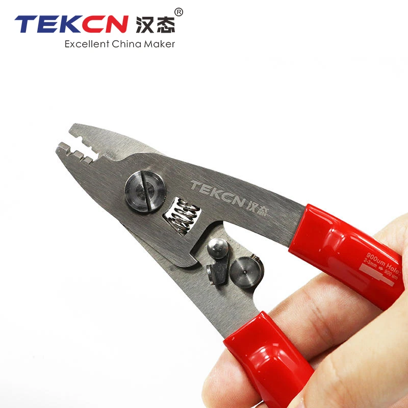 Tekcn TC-01 Optical Pliers Tool Fiber Three Hole Miller Clamp Wire Stripper for 4G Network Drop Fiber Optic Cable Stripper - view 3