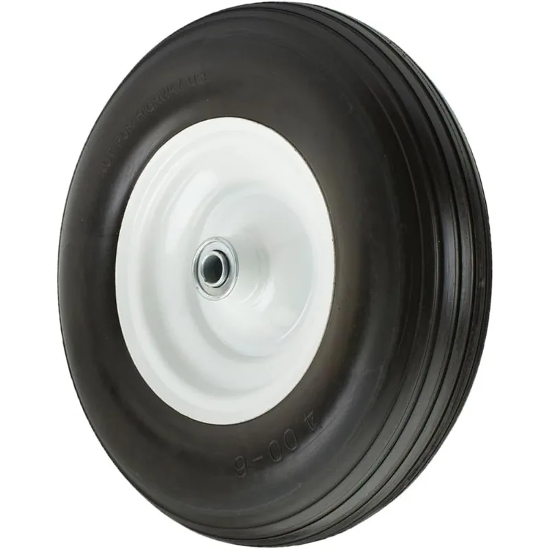 

4.80/4.00-8 Tire and Wheel with 1 inch Axle, 3" Hub Universal Fit Air Less Solid Wheelbarrow Tire for Log Splitter Gar