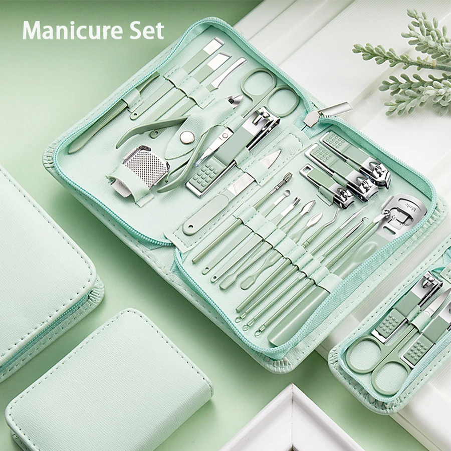 New Nail Clipper Set Wholesale Stainless Steel Beauty Set Zipper Bag Professional Manicure Knife Pedicure Set Christmas Gift