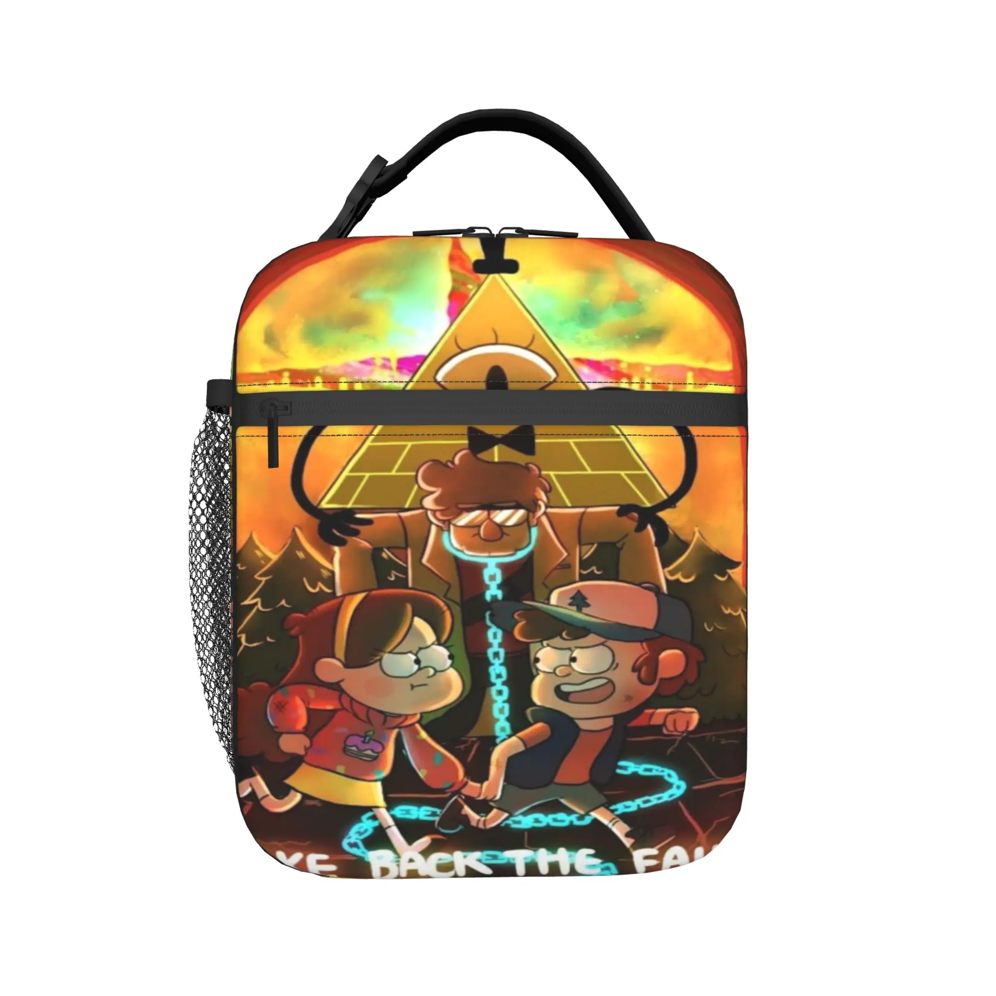 Gravitys Falls Product Insulated Lunch Bag For Office  Storage Food Boxes Portable Thermal Cooler Lunch Box