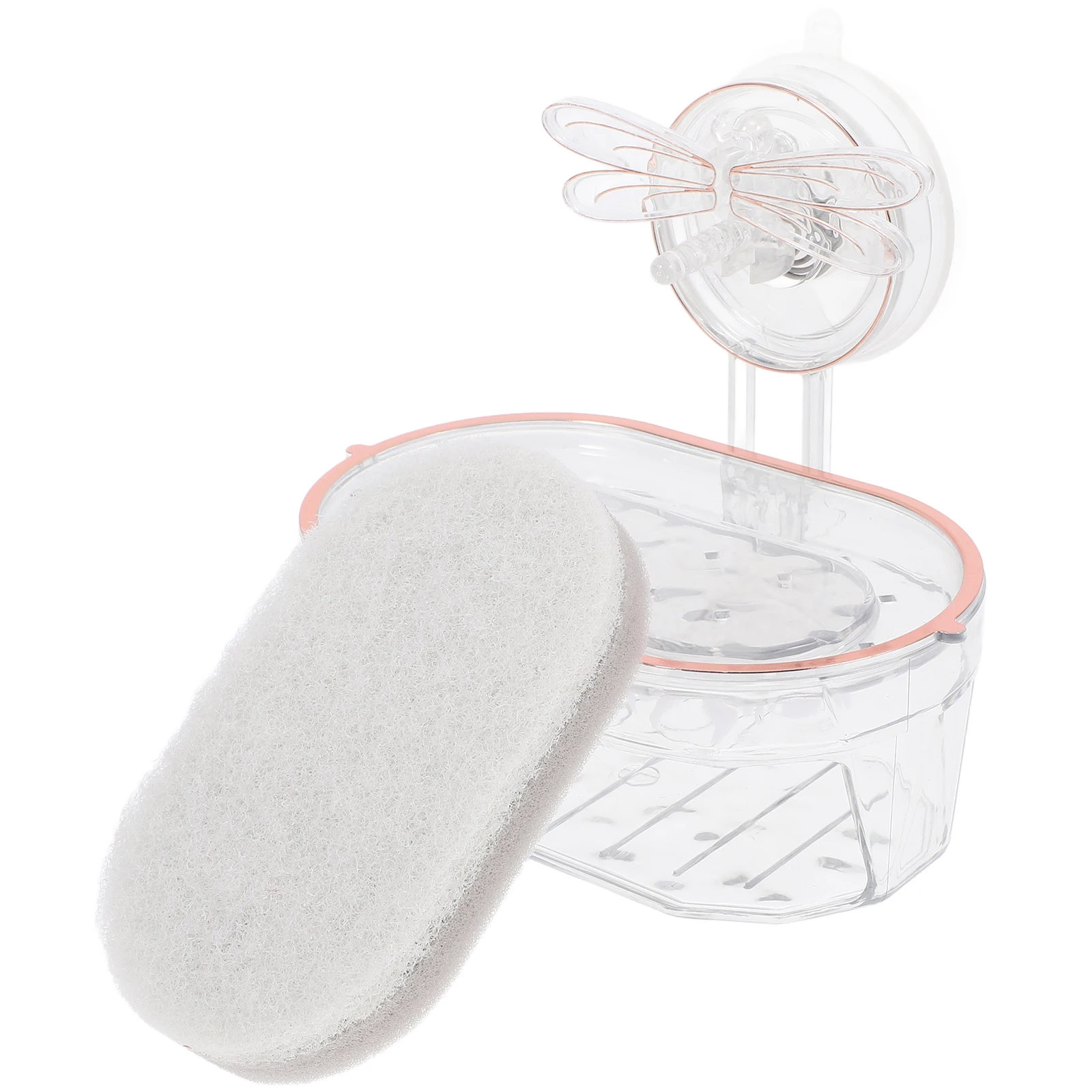 

Suction Cup Soap Holder Wall Mount Transparent Plastic Container Space Saving Draining Sponge Rack Kitchen Bathroom Storage