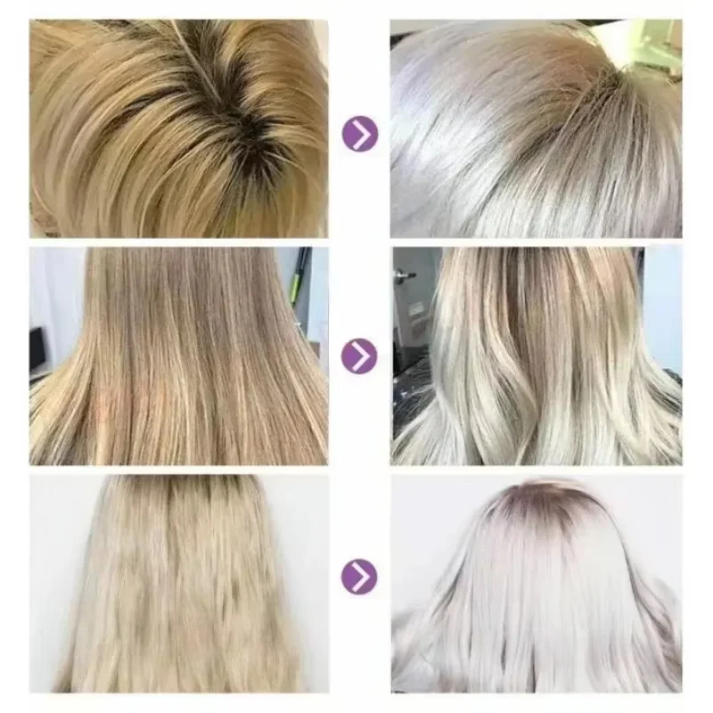 Color Fixing Purple Shampoo Lock Color Cover Gray Hair Fade Yellow After Bleach Hair Dye Long Lasting Non-irritating Care