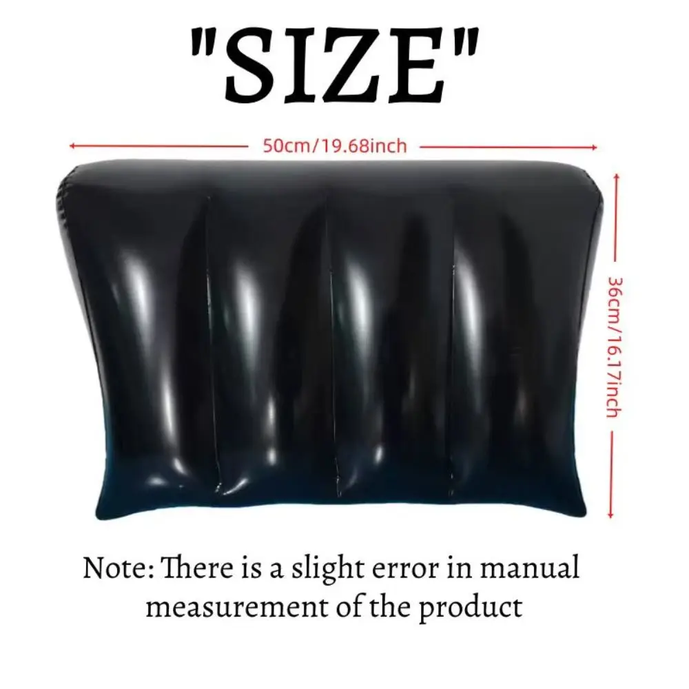 PVC Flocking Silicone Pillow Triangle Cylinder Wedge Inflatable Inflatable Pillow Soft Blue+Black Triangle Pad Home