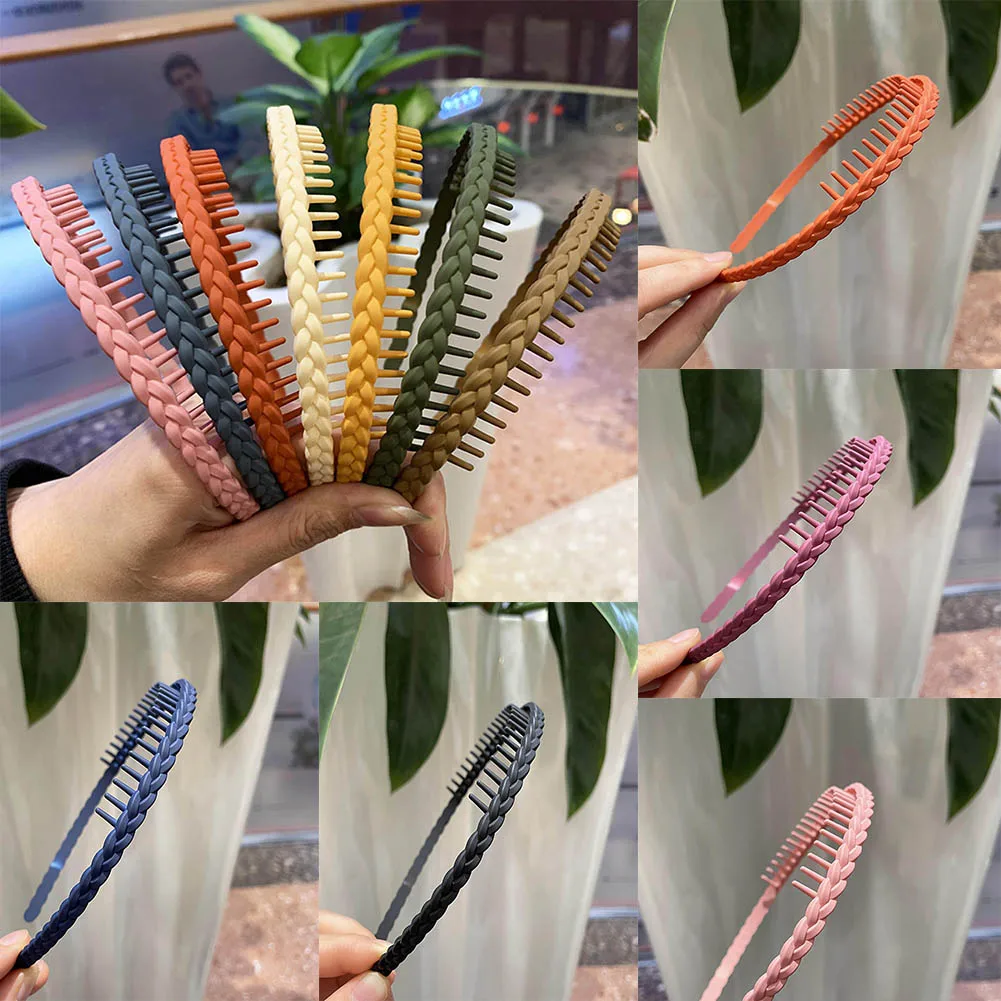 Women Simple Colorful Matte Toothed Hairbands Broken Hair Finishing Headband Outdoor Hair Hoop Headwear Fashion Hair Accessories