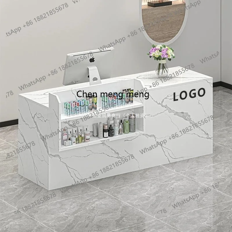 Caja de cajero, mesa de gabinete de supermercado moderna y sencilla, salón de belleza, tienda de ropa, recepción, mostrador de recepción