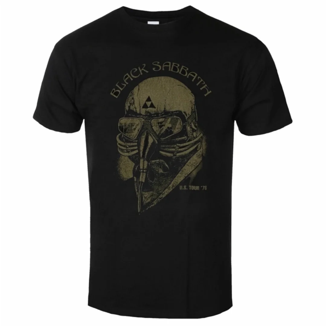 Image of Black Sabbath - US Tour 78 Pattern Bedrucktes klassisches Metal-Band-T-Shirt im Street-Hip-Hop-Stil für Männer und Frauen